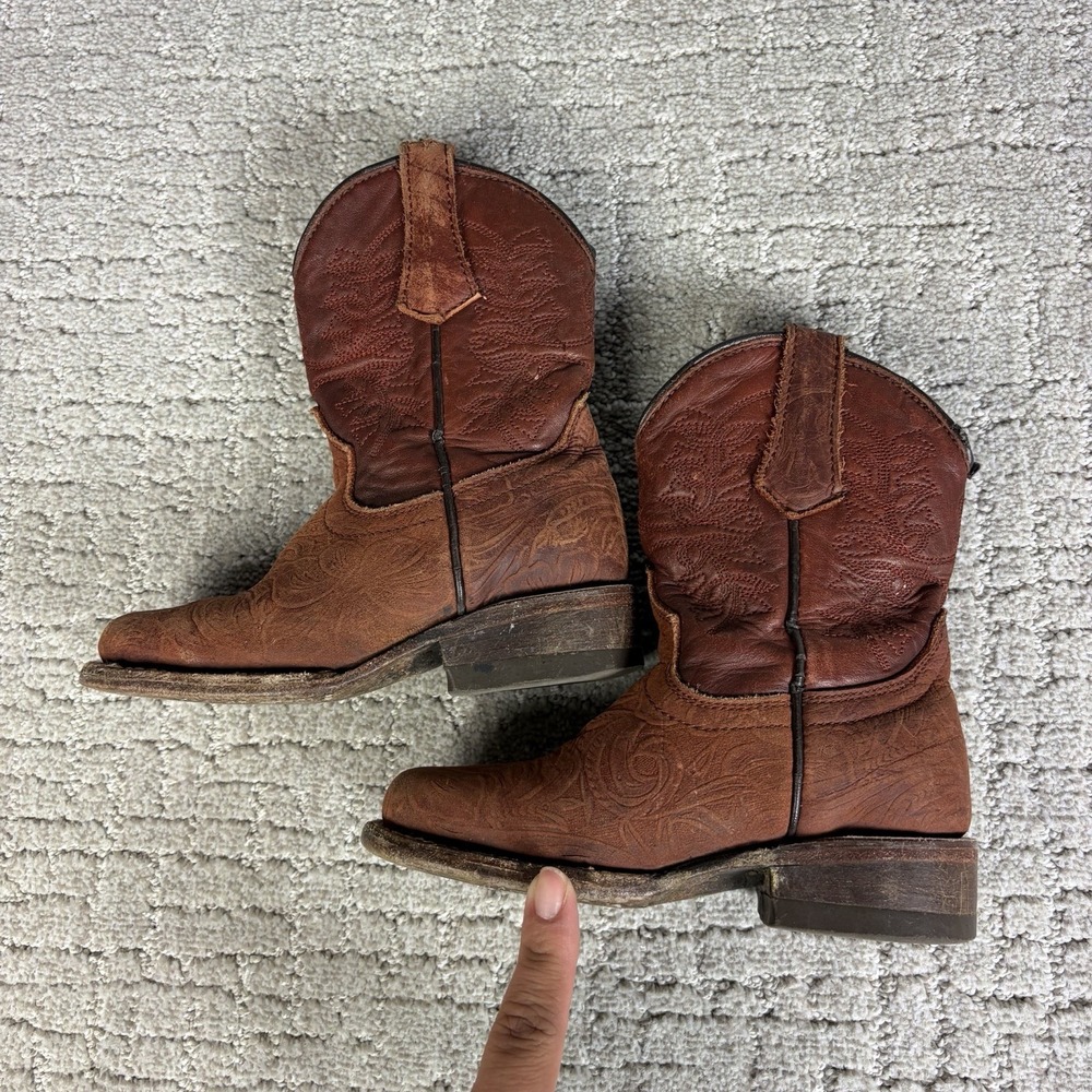 Silverton Embroidered Western Brown Leather Boots Size 10 Cowboy
